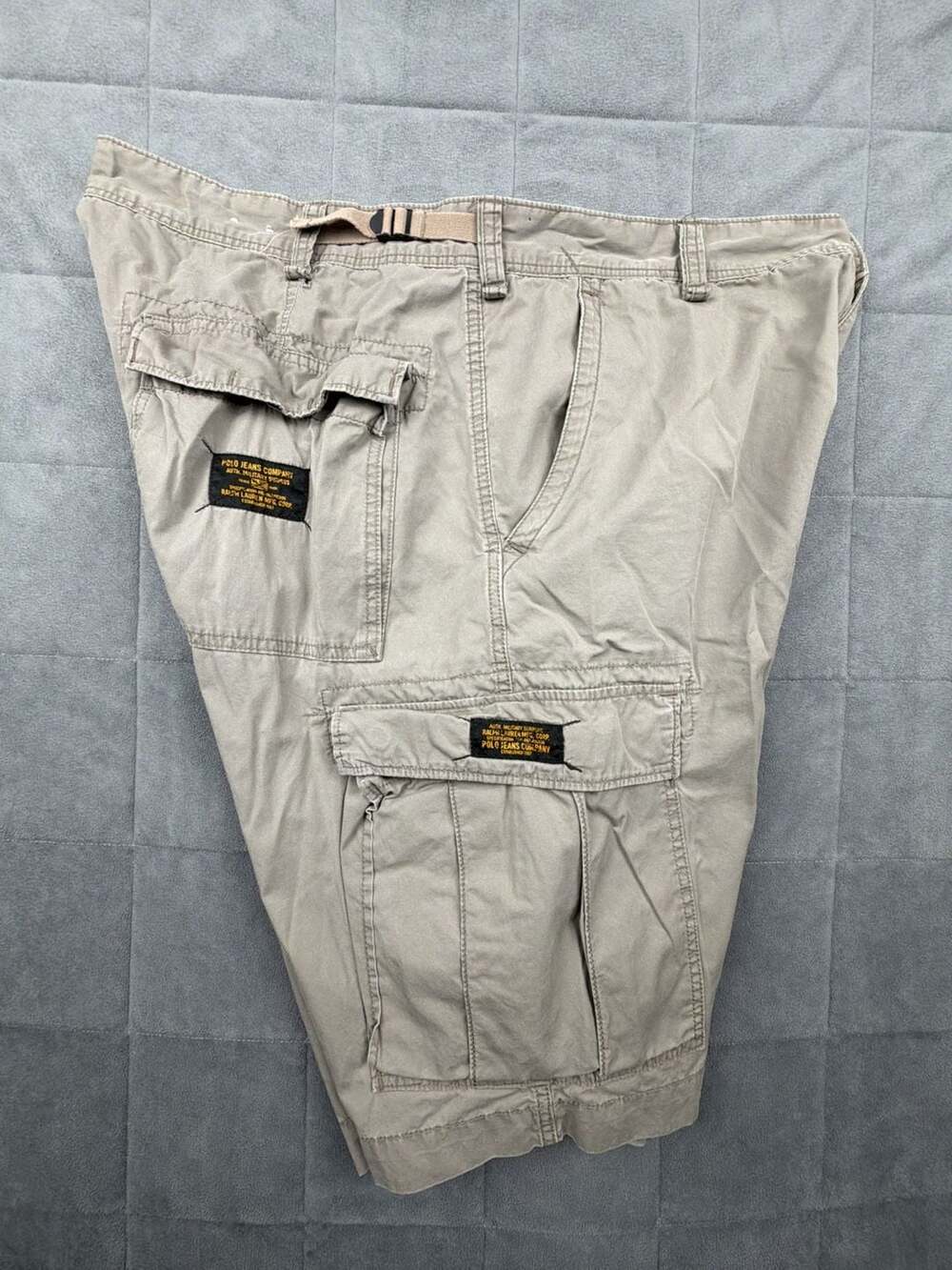 Polo Jeans Co. Ralph Lauren Vintage Military Surplus Khaki Cargo Shorts Size 40 - Picture 2 of 7